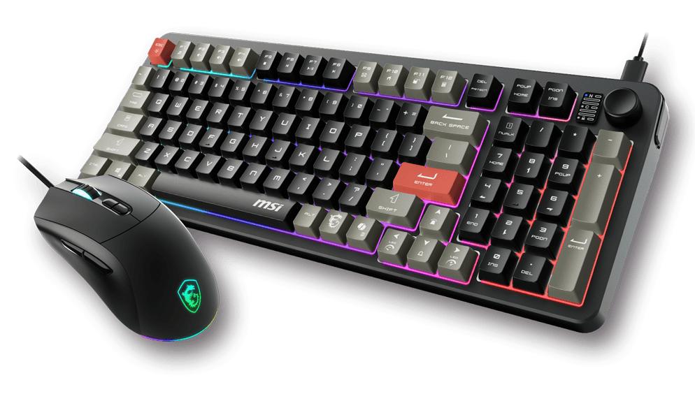 Kit de Teclado y Mouse MSI Forge GK110 Combo Us, Ingles, 12800 dpi, Negro