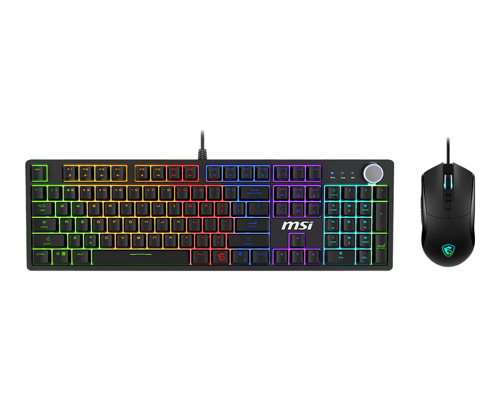 Kit de Teclado y Mouse MSI Forge GK320 Combo, Alambrico, USB 2.0, 1.8m, Ingles, Negro