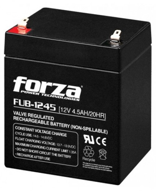 Bateria para UPS Forza FUB-1245 Sealed Lead Acid (vrla), 12 V, 4.5 Ah, Negro