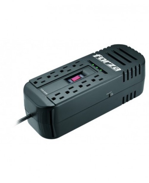 Regulador Forza FVR-2201 2.2 kVA / 1100 W, Entrada 115 V, 8 Salidas AC, Negro