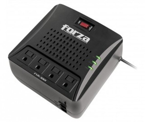 Regulador Forza Power Technologies FVR-3001M 4 Salidas AC, Color Negro
