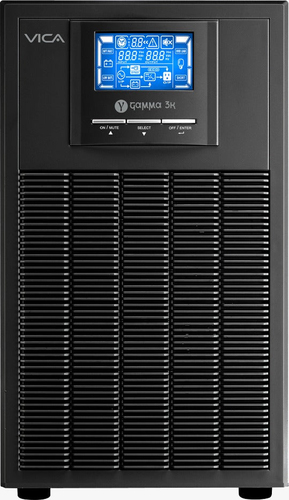No Break Vica Gamma 3K 3 kVA / 2700 W, Entrada 145 V, 4 Salidas AC, Negro