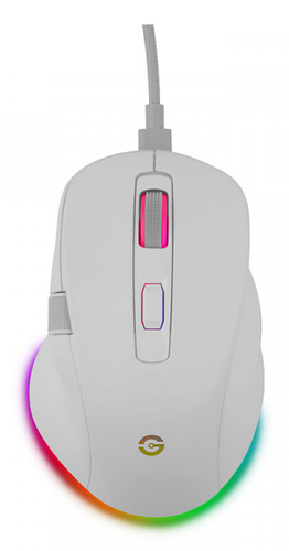 Mouse Getttech GGM-RGBTR-01-WH óptico, 7 Botones, 6400 dpi, Rf Wireless + Bluetooth + USB Type-a, 10 m, Blanco