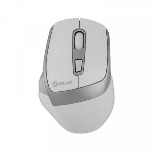 Mouse Getttech GGM-STDBW-01-WH 6 Botones, 7200 dpi, Rf Inalámbrico + Bluetooth, Plata, Blanco