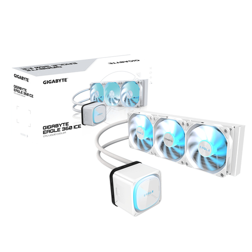 Disipador Liquido Gigabyte Gigabyte Eagle 360 Ice / Socket Intel 1851, 1700 / AMD AM5, AMD4 / 3x 120mm / Color Blanco / Gamer