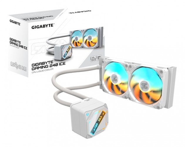 Sistema de Enfriamiento Liquido Gigabyte Gaming 240 Ice 2X120MM, Hasta 2200rpm, Blanco