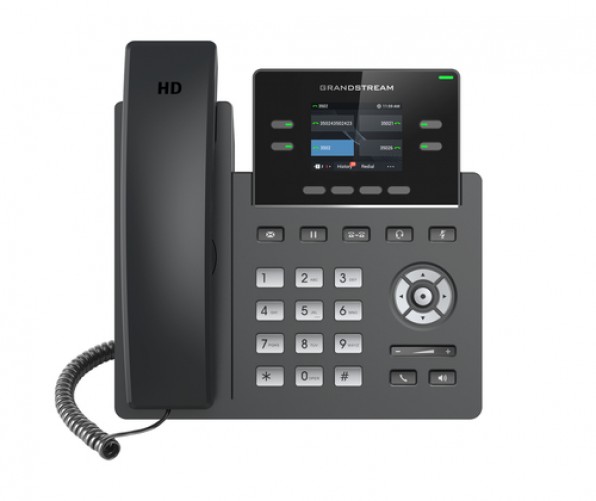 Teléfono IP Grandstream Networks GRP2612P, Teléfono IP, Negro, Terminal con Conexión por Cable, en Banda, Fuera de Banda, Información Sip, Supervisor, Usuario, 2 Líneas