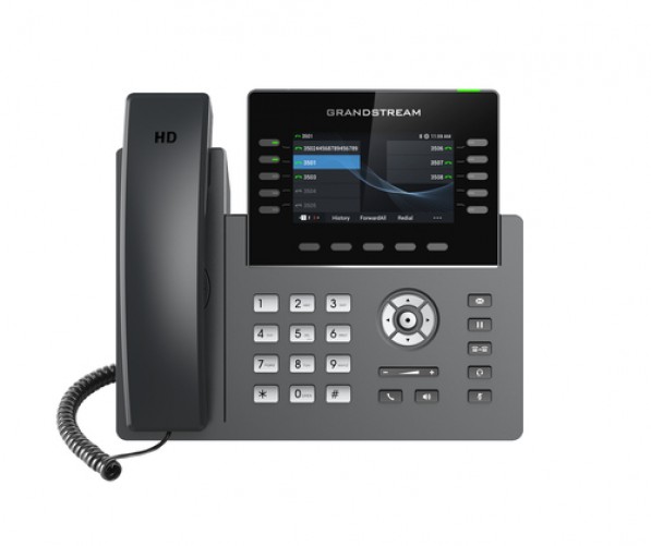 Teléfono IP Grandstream Networks GRP2615 Terminal con Conexión por Cable, PoE, 10 Líneas, Negro, Gris