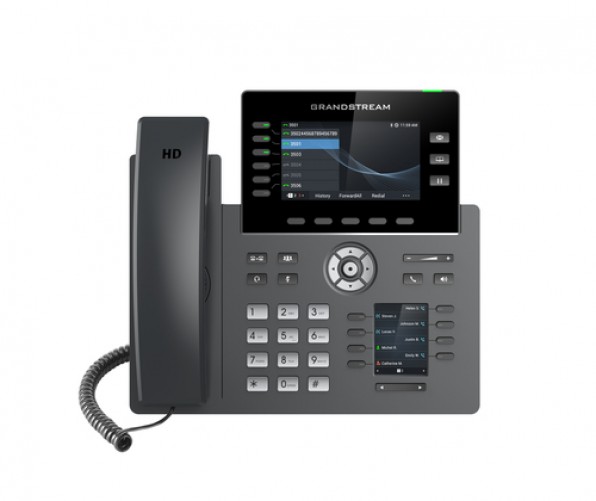Telefono IP 6 Lineas 6 Cuentas Sip, Dos Pantallas a Color, Vista Frontal Intercambiable, Firmware Dual, Gestion Centralizada, Audio HD, WiFi Doble Banda, Bluetooth, Soporta PoE, Puertos de Red Giga.