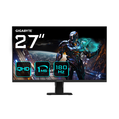 Monitor Gigabyte GS27QA, 27 Pulgadas Superspeed IPS, Resolucion Qhd 2560x1440, 180 Hz, 1 ms Mprt, Hdr Ready, Freesync Premium, HDMI Displayport