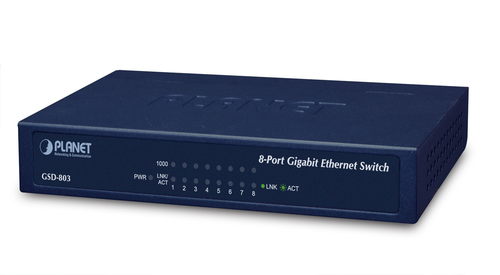 Switch Planet GSD-803 RJ-45 8, Gigabit Ethernet (10/100/1000), Azul