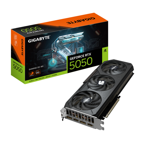 Tarjeta de Video Gigabyte Geforce Rtx 5050 Gaming Oc 8g, 8 GB GDDR6, 128 Bit, PCI Express 5.0, 2632 MHz, 2 Displayport, 2 HDMI.