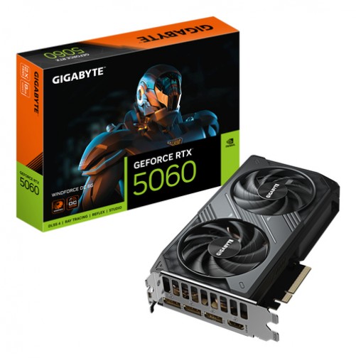 Tarjeta de Video Gigabyte Geforce Rtx 5060 Windforce Oc 8g, 8GB, 128 Bit, GDDR7, PCI Express 5.0