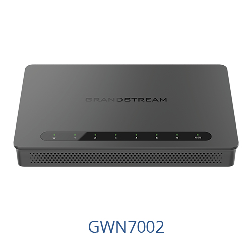 Router Gigabit VPN Grandstream GWN7002 / Balanceador de Cargas 30,000 Sesiones Nat 4 Puertos 10/100/1000 Mbps + 2 Puertos SFP (WAN/LAN) 1 Puerto Entrada Poe(af/at) 2 Puertos Salida PoE (af/at)