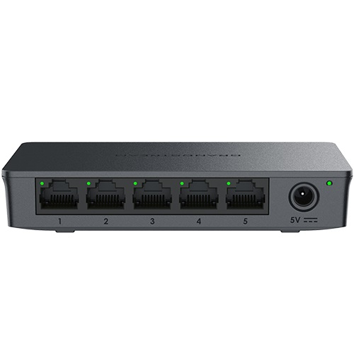 Switch Grandstream Networks GWN7700 No Administrado, RJ-45 5, Gigabit Ethernet (10/100/1000), Negro