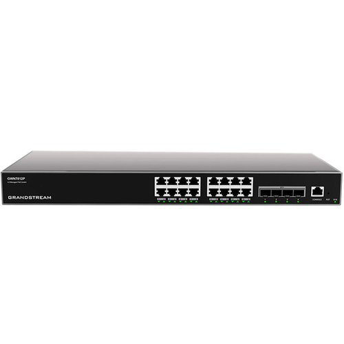 Switch Grandstream GWN7812P/ Switch Capa 3 Poe+ Administrable / 16 Puertos 10/100/1000 Mbps + 4 Puertos Sfp+ de 10 Gigabits / Hasta 240W / Compatible con Gwn Cloud.