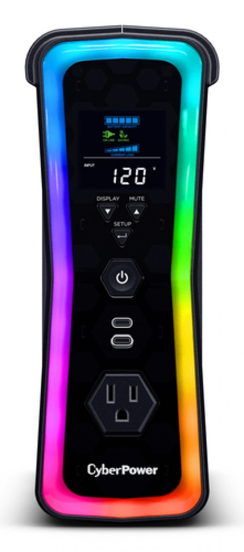 UPS Cyberpower Gamer GX150C2, 1500VA, 1000W, 13 Contactos NEMA 5-15R, Pantalla LCD, RGB
