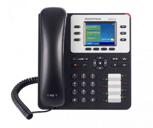 Teléfono IP Grandstream Networks GXP2130 V2 Terminal con Conexión por Cable, PoE, 3 Líneas, Negro, Gris