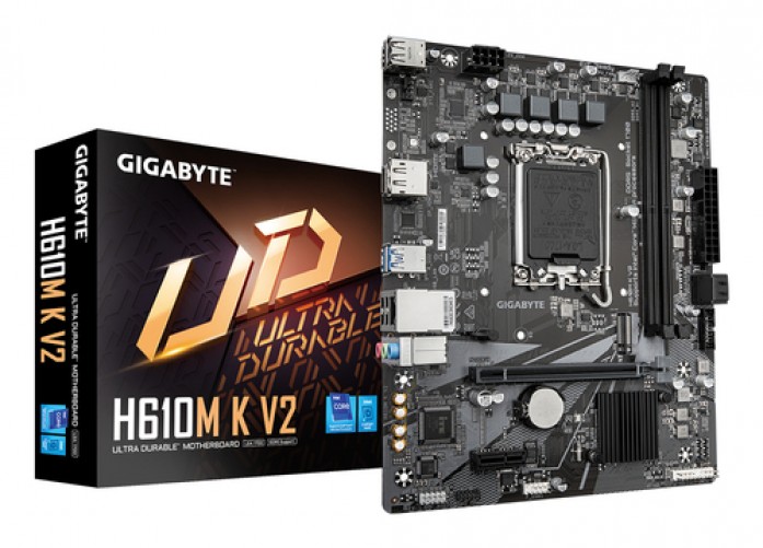 Tarjeta Madre Gigabyte H610M K V2, Micro-ATX, Lga 1700, 128GB DDR5, HDMI/displayport para Intel
