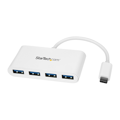 Hub Startech.com Interfaz USB 3.2 Gen 1 (3.1 Gen 1) Type-c, 4 USB A 3.1, Plástico, Cantidad de Puertos 4, Velocidad 5000 Mbit/s, Color Blanco