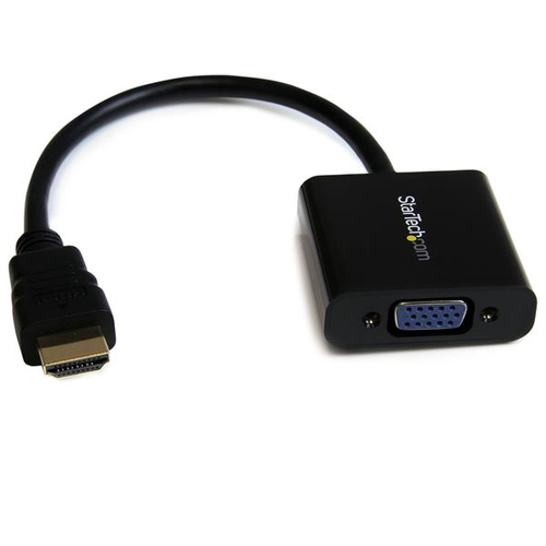 Adaptador Vídeo Startech.com Cable Adaptador Convertidor de Video HDMI a VGA HD15 - 1920x1200 - 1080p, 1920 x 1080 Pixeles, 1080p, 60 Hz, Negro, Convertidor de Video Activo, 0 - 60 °c