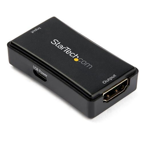 Extensor Startech.com Repetidor AV, 3840 x 2160, 1hdmi, Hasta 14 m, Negro