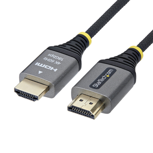 Cable HDMI Startech.com V. 2.0, 0.5 m, 18 Gbit/s, Negro, Plata
