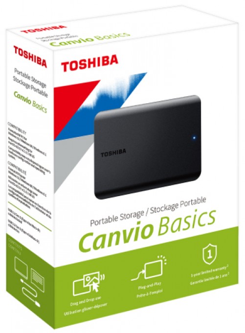 Disco Duro Externo Toshiba Canvio Basics 4TB, USB-A 3.2, Negro