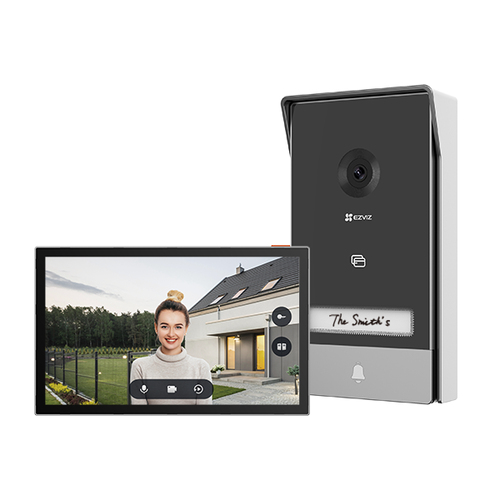 Videoportero Ezviz HP7 Inalámbrico y Alámbrico, Negro, Plata
