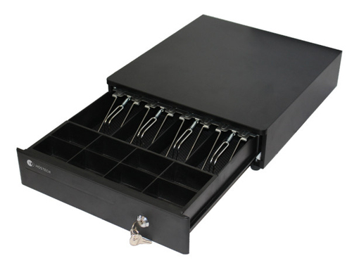 Cajón de Dinero Hostech HT-300, Cajón de Dinero Manual y Automático, Acero, Negro, 387 mm, 429 mm, 113 mm