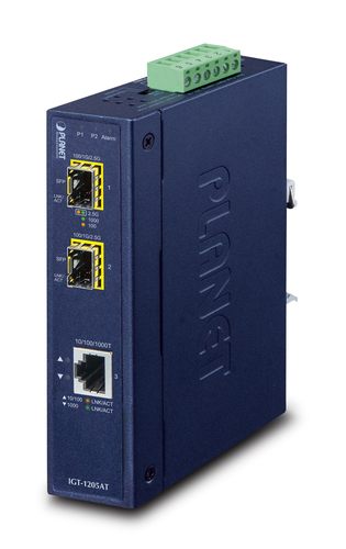 Conversor de Medios Planet IGT-1205AT Gigabit Ethernet, 1000 Mbit/s, SFP, 120000 m