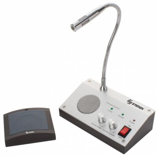 Sistema Intercomunicador Steren para Ventanillas Microfono Flexible Control Volumen Independiente
