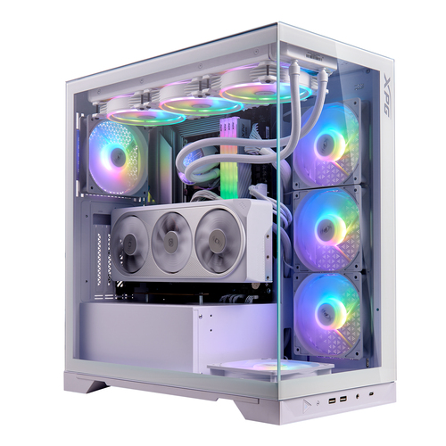 Gabinete XPG Invaderxmt, Mid-tower, C/ventana, RGB, Ventiladores 5X120MM, Blanco