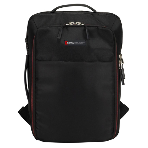 Mochila Swiss Mobility JACK-117BK Hasta 17", Poliéster, Negro