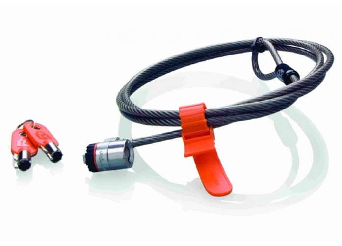 Cable Antirrobo Kensington , Llave Redonda, 1.8 m, Acero, Blanco