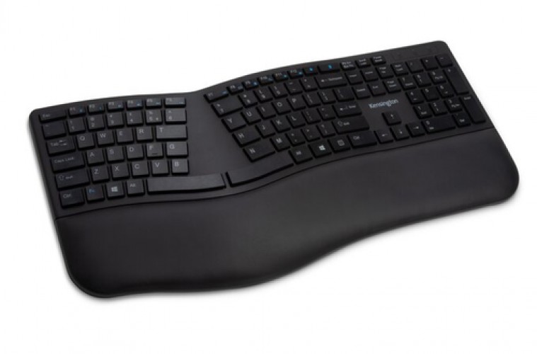 Teclado Inalámbrico Kensington Profit Ergo Wrlss Español, 2.4 GHz, con Teclado Numérico, Color Negro
