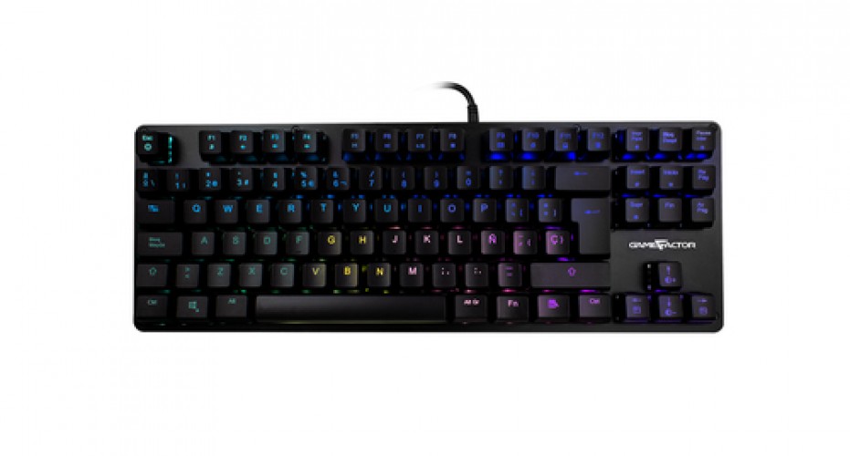 Teclado Mecanico Gamefactor KBG500-RD, Compacto, Anti-ghosting, RGB, Cable de Nylon, Negro