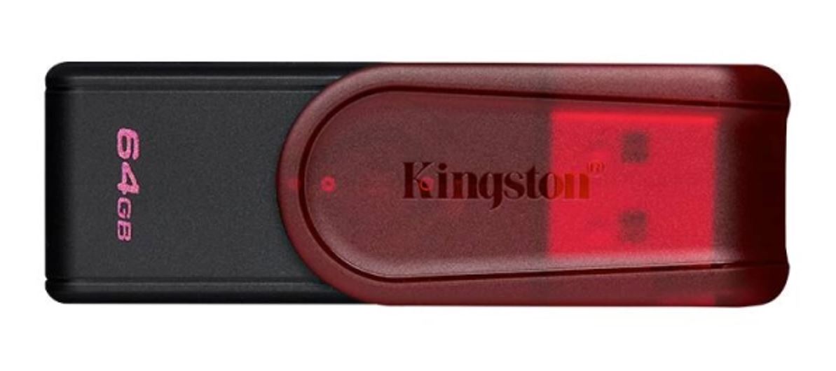 Memoria USB Kingston Datatraveler Exodia S, 64GB 3.0 Gen 1, Tapa Giratoria, Rojo