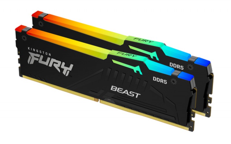 Kit Memoria RAM Kingston Fury Beast RGB DDR5, 5600MHz, 16GB, 2X8GB, CL40, Xmp