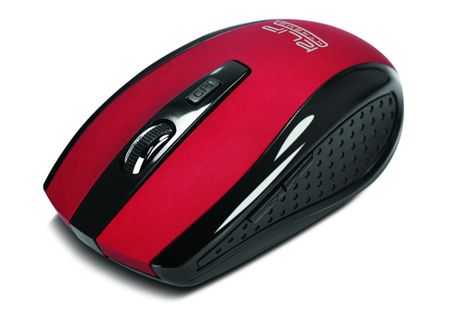 Mouse Klip Xtreme KMW-340RD óptico, 6 Botones, 1600 dpi, Rf Inalámbrico, 10 m, Negro, Rojo