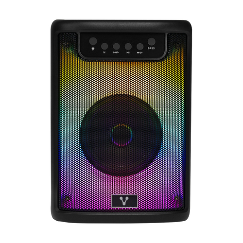 Bocina Vorago Bt 205 Karaoke Speaker, 10 W, 2 Ohmio, Inalambrico y Alambrico, RGB, Color Negro