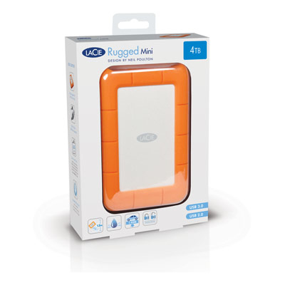 Disco Duro Externo Lacie Rugged Mini 2 TB, Micro-USB B 3.2 Gen 1 (3.1 Gen 1), Naranja, Plata