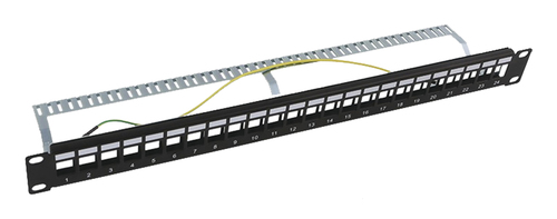 Panel de Parcheo Linkedpro LPPP23STPBK24P 24 Puertos, Color Negro, Capacidad del Rack 1U