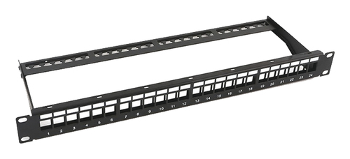Panel de Parcheo Linkedpro LPPP23UTPBK24P 24 Puertos, Soporta Cat6, Color Negro, Montaje en Bastidor, Capacidad del Rack 1U