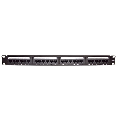 Panel de Parcheo Syscom LPPP507 24 Puertos, Soporta Cat5e, Color Negro, Montaje en Bastidor, Capacidad del Rack 1U