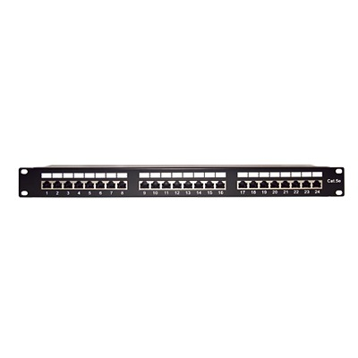 Panel de Parcheo Linkedpro LPPP530 24 Puertos, Soporta Cat5e, Color Negro, Montaje en Bastidor, Capacidad del Rack 1U