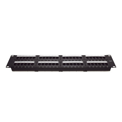 Panel de Parcheo Linkedpro LPPP608 48 Puertos, Soporta Cat6, Color Negro, Montaje en Bastidor, Capacidad del Rack 2U