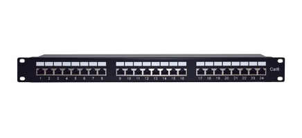 Panel de Parcheo Linkedpro LPPP630 24 Puertos, Soporta Cat6, Color Negro, Montaje en Bastidor, Capacidad del Rack 1U