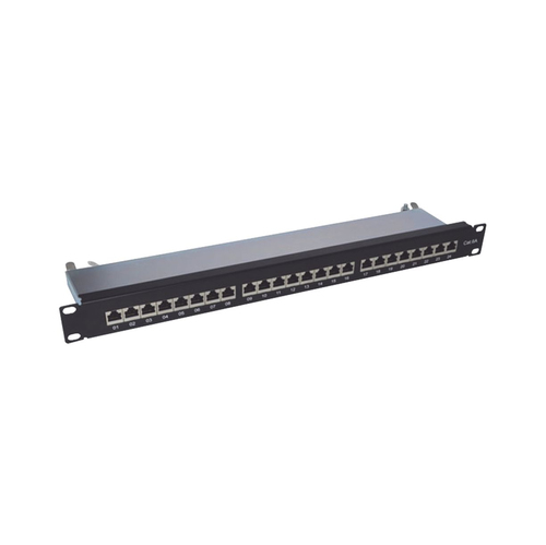 Panel de Parcheo Linkedpro LPPPCS6A24P 24 Puertos, Soporta Cat6A, Color Negro