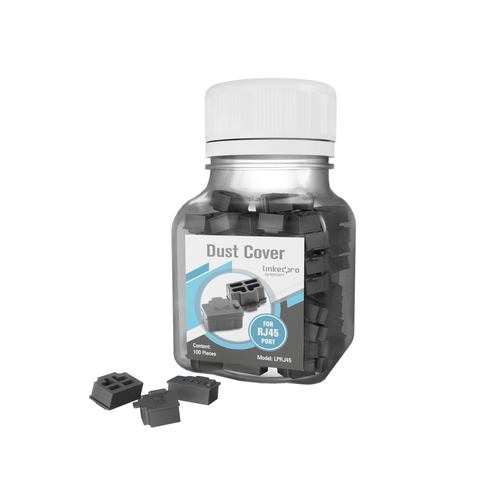Cubierta Linkedpro LP-RJ45, RJ-45, Silicona, Negro, PC de Escritorio/estación de Trabajo, Conmutador (dispositivo de Red), Computadora Portátil, 100 Pieza(s)